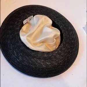 Authentic Vintage Hermes Motsch straw silk hat Vintage Motsch for Hermes Paris Hat Silk Crown Straw Brim M  main image 4